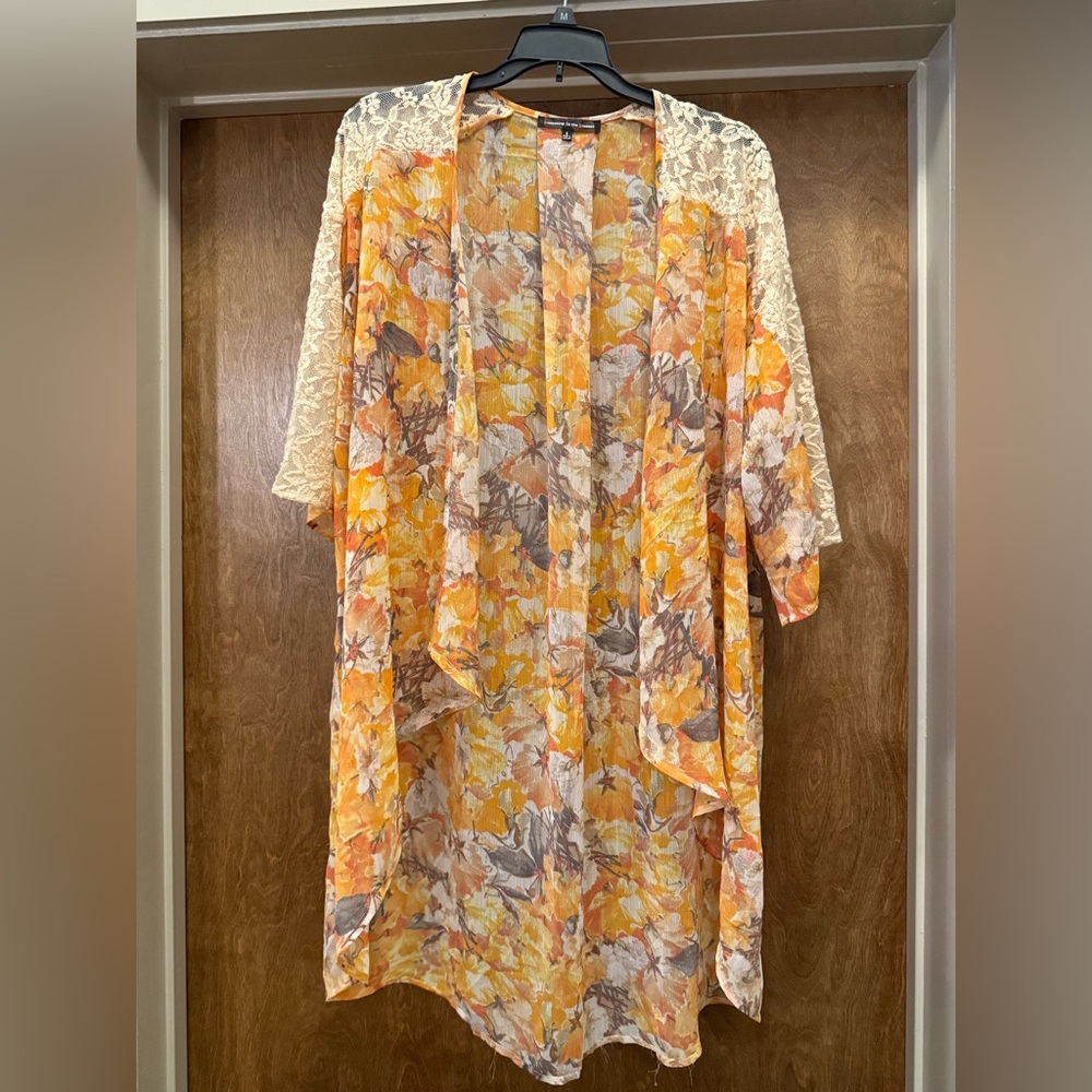 happening in the present | Sheer kimono jacket | Small